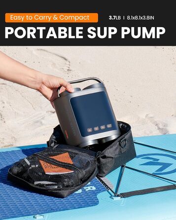 Електричний насос для SUP дошки OutdoorMaster Vortex: 20 PSI, 12V/15.8V, 8 насадок, для надування та здування, з автоматичним вимкненням та охолодженням