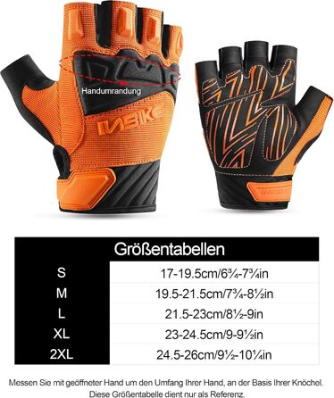 Рукавички Inbike для їзди на велосипеді, хаф-фінгери, захист пальців TPR та SCR, зелені (помаранчеві, M)