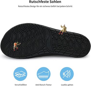 Шкарпетки для плавання WateLves: аквашузи для дорослих, дітей, унісекс. Швидко сохнуть, для пляжу, серфінгу, басейну. Розмір 46/47 EU, чорний Xbl