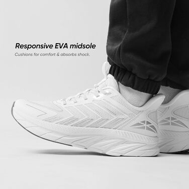 Чоловічі кросівки для бігу ALLSWIFIT: зручні, дихаючі, з антиковзкою підошвою, стильні спортивні взуття для фітнесу, розмір 46 EU, білі