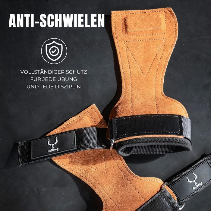 Навантажувальні петлі для тренувань Zughilfen: шкіряні ручки для кроссфіту, підйомники для тяги, захист зап'ястя, бодібілдинг