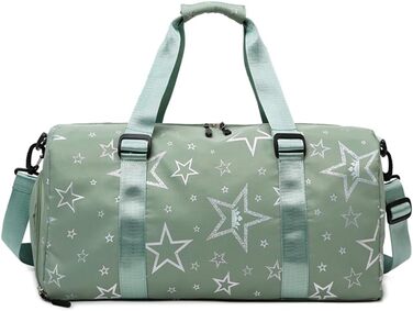 Дитяча спортивна сумка-рюкзак з відділенням для взуття та мокрою білизною, спортивна сумка для дівчаток з принтом зірок (зелена)