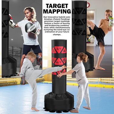 Дитячий боксерський мішок RDX 4 фути з підставкою, рукавички для тренувань, MMA, кікбоксинг, бокс, єдиноборства, муай-тай, білий