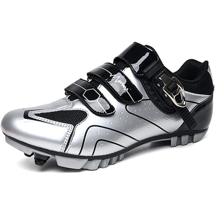 Велосипедні черевики для жінок та чоловіків, MTB, Mountainbike, кросівки, дихаючі, Outdoor, велосипедні, Spin, MTB черевики (44 EU, Срібний)