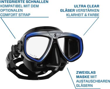 Маска для дайвінгу Scubapro Zoom EVO чорна/синя, силіконова