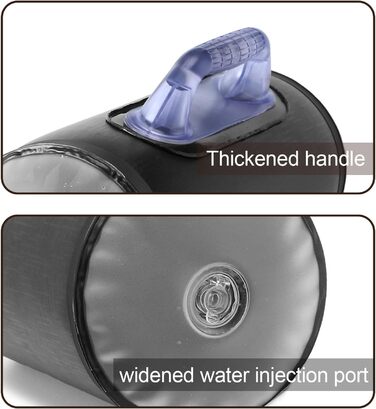 Гідравлічні гантелі Deiris, набір для заповнення водою, вага до 14 кг/пара, для силових тренувань та фітнесу (Чорний: пара 10 кг)