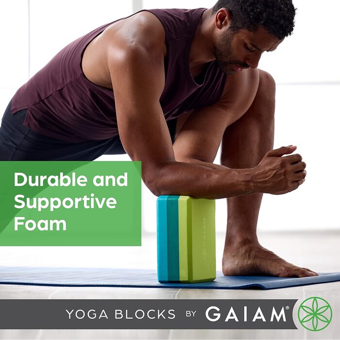 Килимок для йоги та пілатеса Gaiam Yogablock, м'який протиковзкий EVA-пінопласт без латексу, рожевий