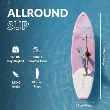 SUP дошка NOARD надувна Double-Layer Dropstitch 326 см до 140 кг | Комплект з веслом, насосом, рюкзаком, лішем та гермосумкою Batik Flower