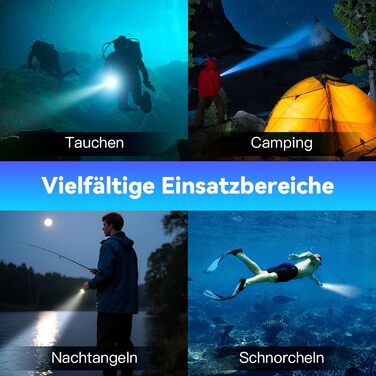 Sofirn SD08 водонепроникний ліхтар-підводний світильник LED, 3200 люмен, з LED-індикатором позиції, 4 режими, IPX8, для дайвінгу, підводної фотографії та повсякденного використання