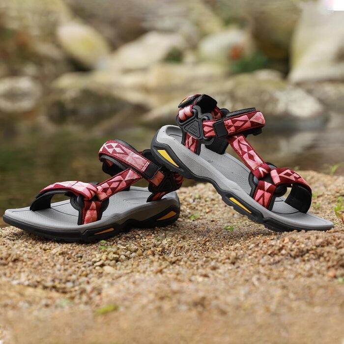 Жіночі сандалі для спорту та активного відпочинку Damen червоні 40 EU. Сандалі для трекінгу, пляжу, подорожей з підтримкою склепіння стопи. Дихаючі, зручні.