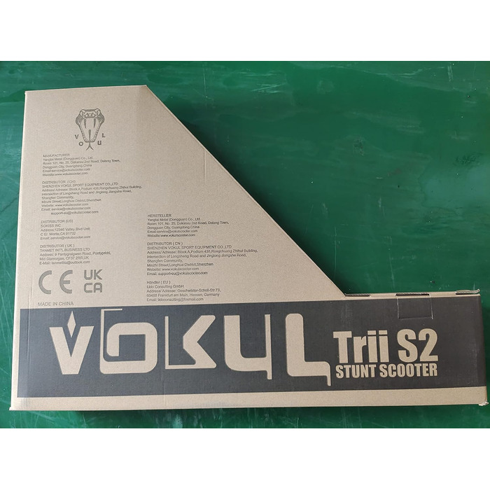 Трюковий самокат VOKUL TRII S2 Pro для фрістайлу, 100 мм колеса, хромолева ручка 360°, для дітей та дорослих, золото-синій