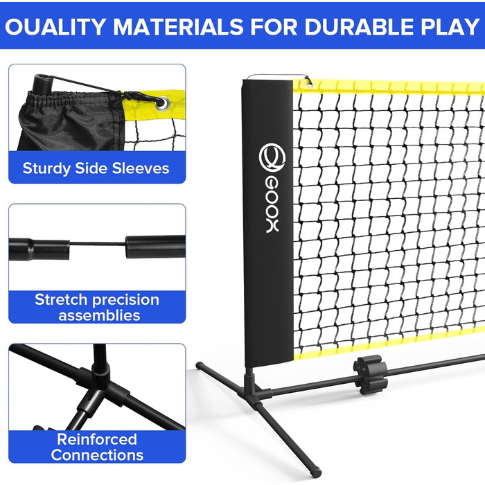 Набір для піклболу GOOX 6FT: портативна сітка для гри в приміщенні та на вулиці