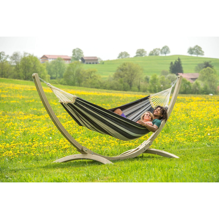 Гамак AMAZONAS Paradiso XXL Комфортний ручної роботи з Бразилії, 250х175 см, до 200 кг, колір Лава (Срібло)