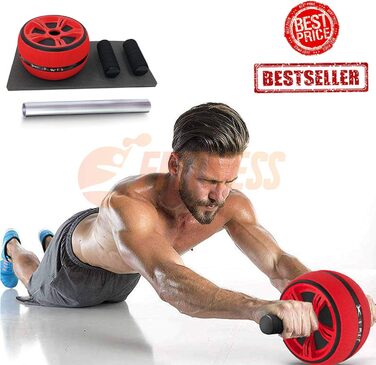 Аб ролер Fitness AB ROLLER для чоловіків: тренажер для пресу, рук, спини та плечей | Домашні тренування для зміцнення м'язів