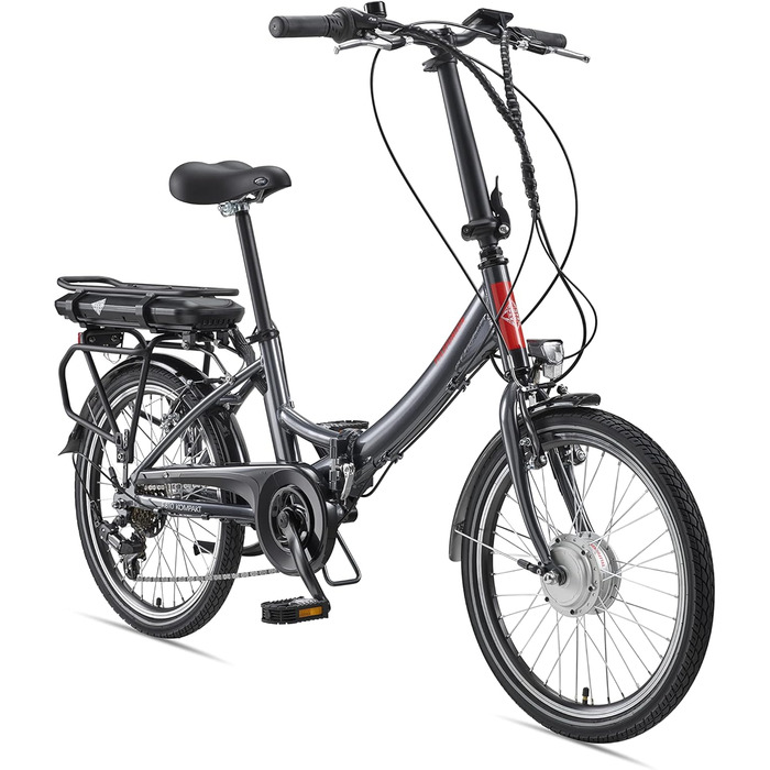 Електровелосипед складаний TELEFUNKEN, алюмінієвий, 250 Вт, Shimano, 36V акумулятор, LED-дисплей, 20 дюймів