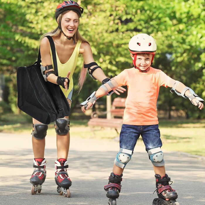 Сумка для роликових ковзанів для дітей, чорна. Зручні ручки та регульовані ремені. Ідеальна для хокею та фігурного катання.