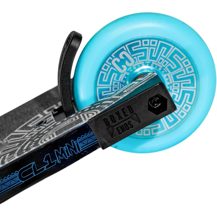 Скутер для трюків CORE Trick Tretroller 110mm, ABEC 9, для початківців та професіоналів, від 5 років, регульована висота 78-95 см, + наклейки Fantic26 (Park CL1 Mini H=75 Chrome/Teal)