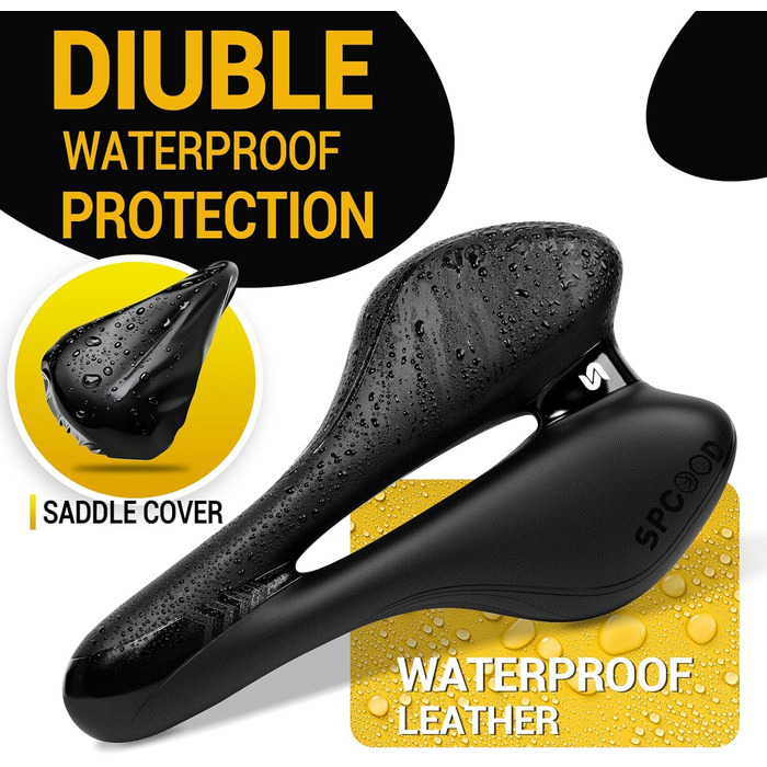 Зручний велосипедний сідло для чоловіків та жінок: широке, м'яке, гелеве, ергономічне. Підходить для MTB, Trekking, шосе, велотренажера, E-Bike. 27x16 см