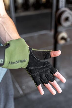 Рукавиці Harbinger Power Gloves 2.0 для важкої атлетики, тренувань, фітнесу та занять у спортзалі, зелені, розмір XL