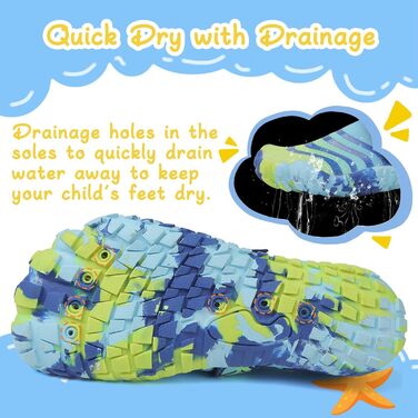 Дитячі аквашузи Hanani для плавання та відпочинку на пляжі (33 EU, блакитно-жовтий)