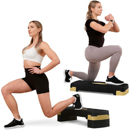 Hop-Sport Steppbrett HS-PP033AS: регульований степер для фітнесу з 3 сходами та антиковзким покриттям, витримує до 350 кг