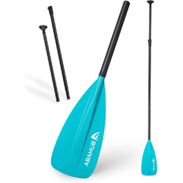 Весло Abahub SUP/Каяк 2-в-1, алюмінієве, регульоване, 172-213 см, PU-покриття, нейлонова лопатка, для сапборду та каяка, бірюзове