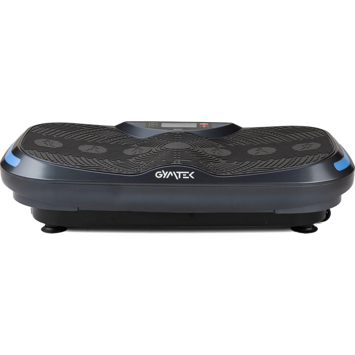 Вібраційна платформа Gymtek до 150 кг, 2×500 Вт, 12 рівнів, Bluetooth, пульт, LCD, динаміки, 2 еспандери