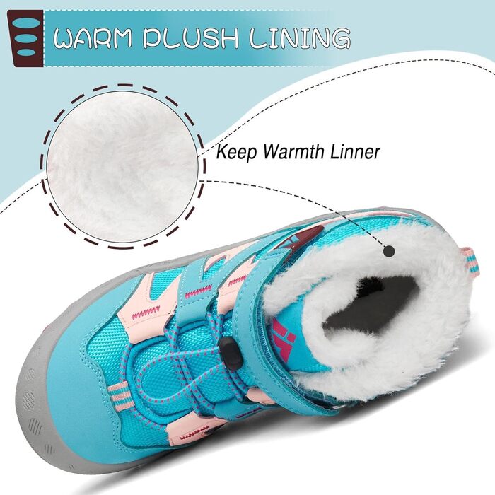 Дитячі зимові черевики Mishansha: теплі, з підкладкою, для хлопчиків та дівчаток, на шнурівці, розмір 24-38 (29 EU), блакитні