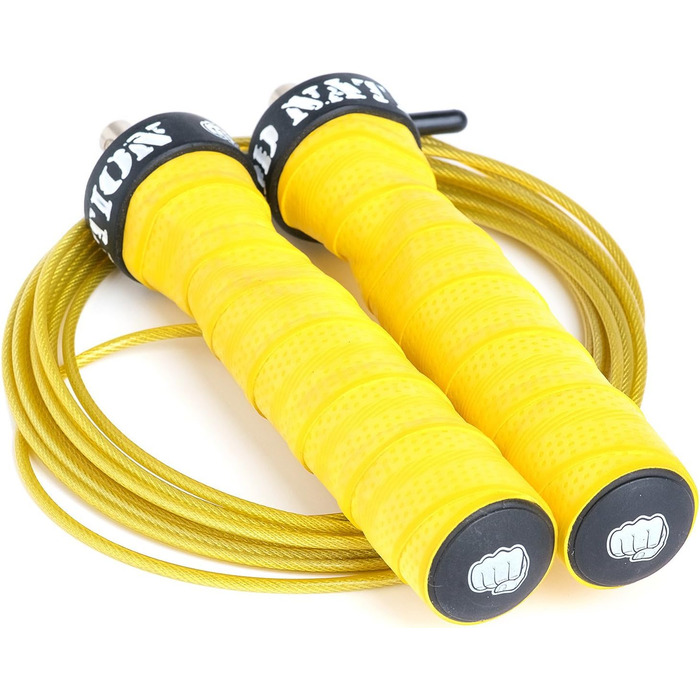 Стрибкове кабель WOD Nation для швидких стрибків: регульоване тренувальне обладнання з двома кабелями. В комплекті: товстий (жовтий) та легкий 11-футовий кабель