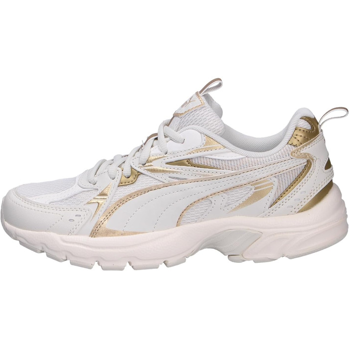 Кросівки PUMA Milenio Tech для жінок, 38 EU, Vapor Gray, Puma Gold, Warm White