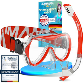 Дитячий набір для снорклінгу KAIMANA SeaExplorer з маскою і трубкою, силіконовий/тканинний ремінець, чохол у комплекті, альтернатива масці для снорклінгу