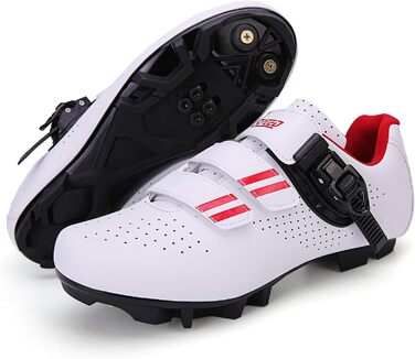 Велосипедні черевики для жінок та чоловіків MTB, Radsport, Mountainbike, кросівки, дихаючі, outdoor, велосипедні, Spin, MTB (44 EU, білий, червоний)