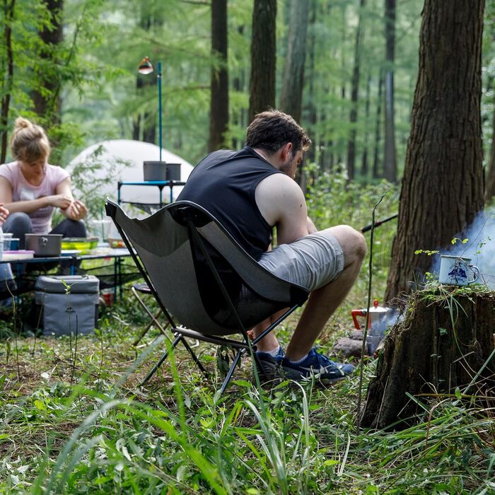 Складний туристичний стілець Naturehike Ultraleicht – 150 кг, сірий