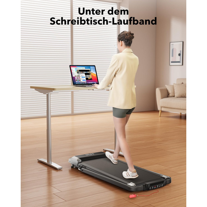 Бігова доріжка для дому з нахилом, 2-в-1 Walking Pad, 12 км/год, складана, 2.5HP, під стіл, для офісу та дому, з додатком і пультом