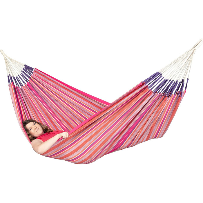 Гамак LA SIESTA Modesta Класичний з органічної бавовни, подвійний, Flamingo