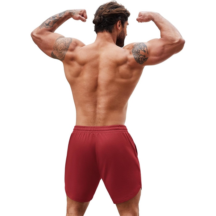 Шорти чоловічі COOFANDY літні, 2 шт. (S, бордовий/чорний) з гумкою, кишенями, для спорту та відпочинку