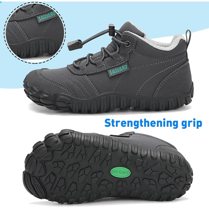 Дитячі шкарпетки-мокасини Saguaro для ходьби та подорожей, дихаючі, неслизькі, легкі, розмір 26-36 (32 EU), сірий New