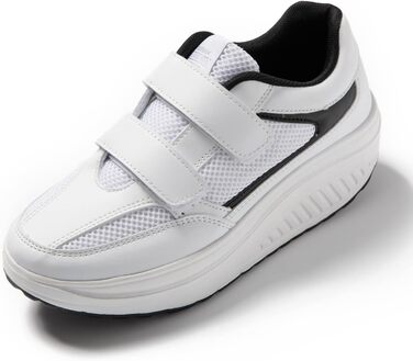 Жіночі кросівки JOMIX на липучці: спортивні, з платформою, для бігу, зручні, з антиковзкою підошвою, для фітнесу, тренувань та активного відпочинку (38 EU, білий)