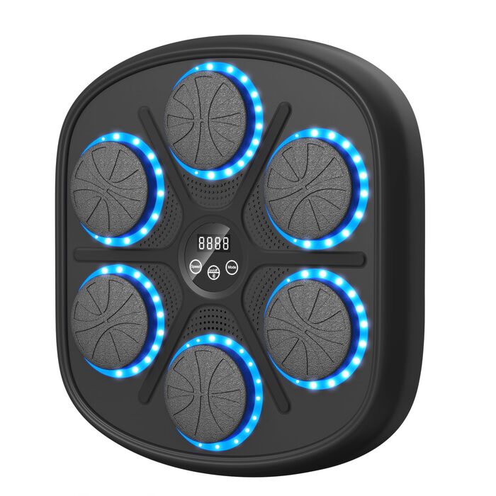 Музичний боксерський тренажер з LED підсвіткою та Bluetooth, 9 режимів швидкості, електронний бокс для дітей та дорослих, домашній фітнес 45 см