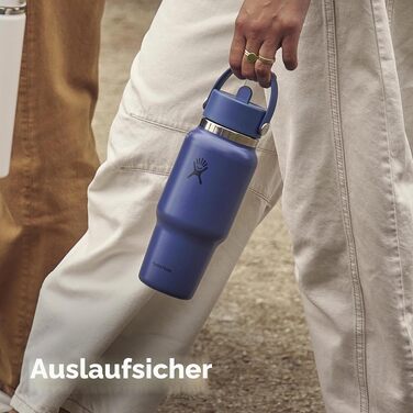 Термос-пляшка Hydro Flask Wide Flex Straw з трубочкою 946 мл, нержавіюча сталь, герметична, Shale Gray