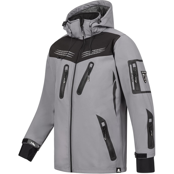 Чоловіча куртка Softshell Rock Creek H-127 Outdoor водонепроникна, сіра