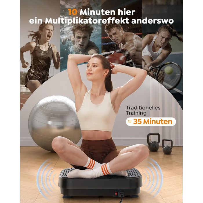 Платформа вібраційна Burever 150W з пультом, 99 рівнів інтенсивності, 5 програм, для масажу ніг, тренувань та формування м'язів