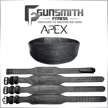 Пояс для важкої атлетики Gunsmith Ultra-Premium, ручна робота, чорний, для чоловіків і жінок, фітнес, пауерліфтинг, олімпійський спорт, тренажерний зал