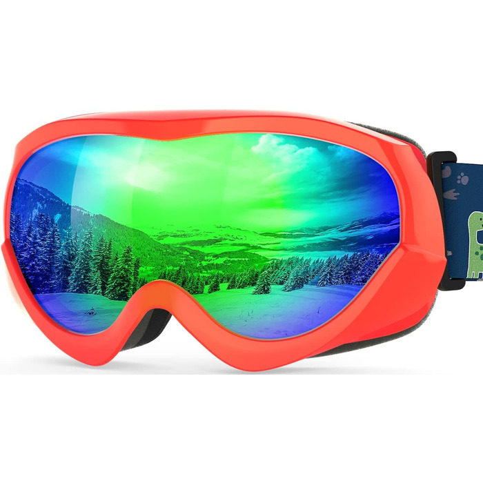Дитяча лижна маска OutdoorMaster з UV-захистом, сумісна з шоломом, для хлопчиків і дівчаток, VLT 18%