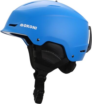 Шолом для сноуборду та гірських лиж для чоловіків, жінок та дітей, регульований розмір, 3-рівнева вентиляція, міцна PC-оболонка з EPS-піною, білий (синій, L: 58-62 см)