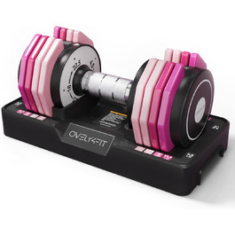 Регульовані гантелі OVEL 4YFIT 5-в-1 (2-10 кг), швидке налаштування ваги, металевий антиковзний руків'я, компактний дизайн з рожевими градієнтами, ідеально для жінок