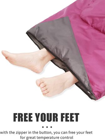 Спальний мішок для дорослих, походів, легкий, водонепроникний, для холодної погоди. Підходить для жінок, чоловіків, дівчаток та хлопчиків. Ідеальний для кемпінгу, трекінгу, відпочинку на природі, полювання. З компресійним мішком (фіолетовий)