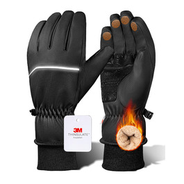 Водонепроникні зимові рукавички GXCROR для жінок та чоловіків з підтримкою сенсорного екрану, 3M Thinsulate, для катання на лижах, велосипеді, прибирання снігу та робіт на відкритому повітрі, до -20°C, теплоізоляція