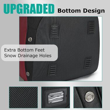 Сумка для лижних черевиків з відділенням для шолома, 65L, нейлон, рюкзак для лиж, роликів, ковзанів (червоний)