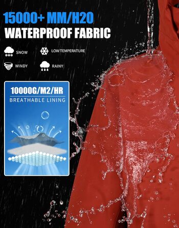 Чоловіча лижна куртка водонепроникна тепла дихаюча для сноуборду та зими з капюшоном Outdoor
